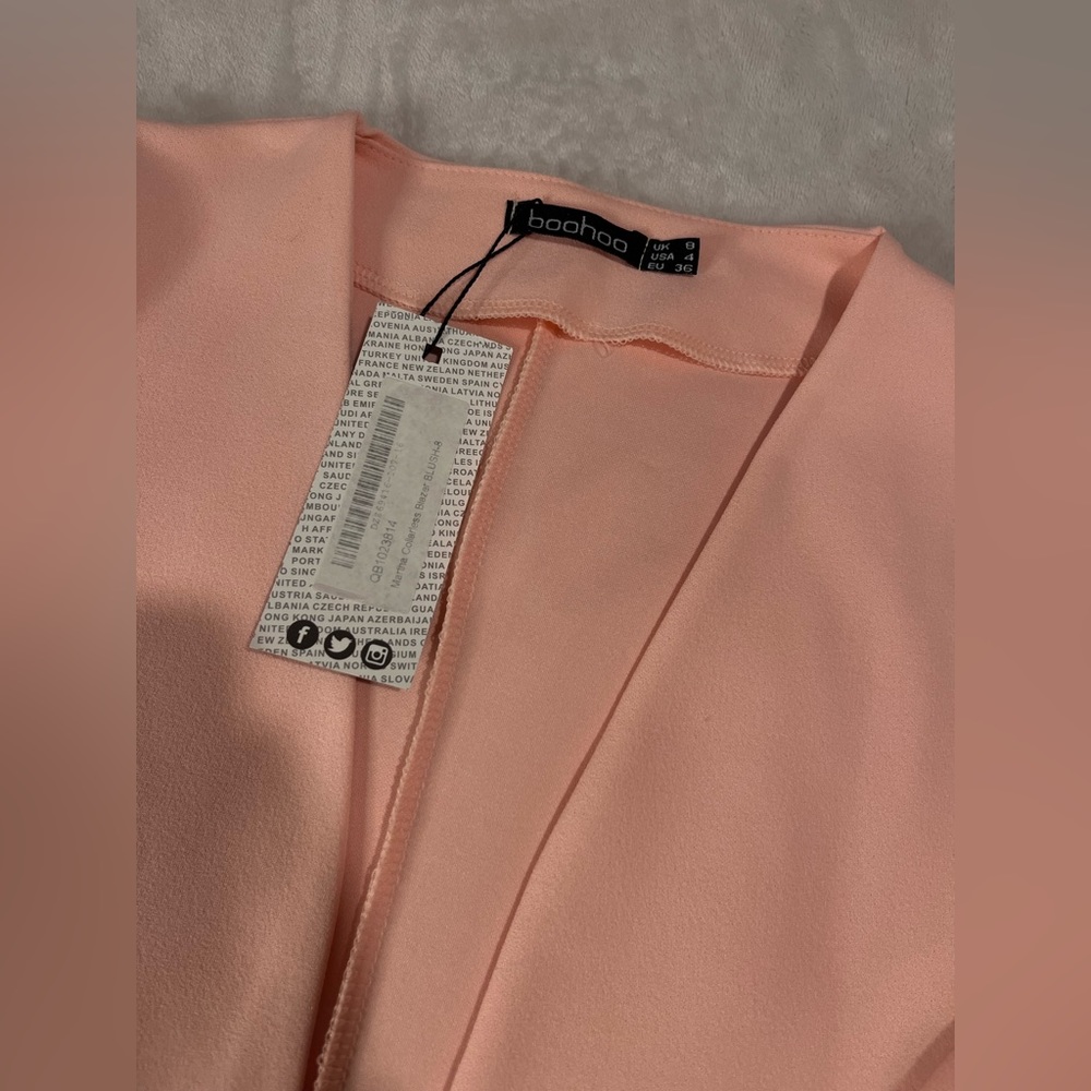 Boohoo pink blush blazer